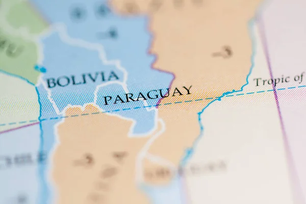 Paraguay Vista Mapa Cerca — Foto de Stock