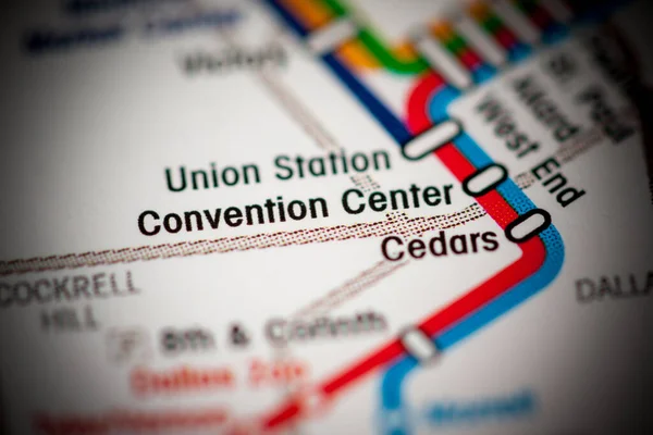 Estación Centro Convenciones Mapa Del Metro Dallas —  Fotos de Stock