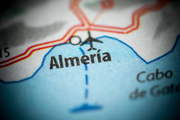Almeria. Spain on a map