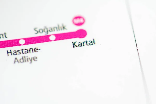 Kartal Station Istanbul Metro Map — Stock Photo, Image