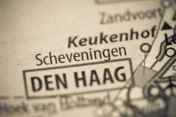 Scheveningen Países Baixos Sobre Mapa — Fotografia de Stock