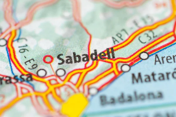 Sabadell España Mapa Geográfico — Foto de Stock