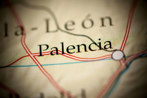 Palencia España Mapa Vista Cerca — Foto de Stock