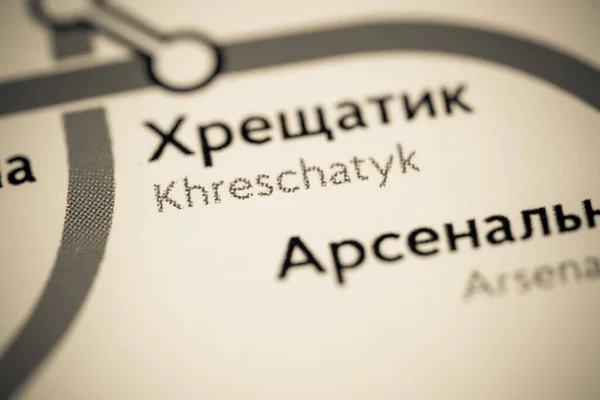 Estação Khreschatyk Mapa Metro Kiev — Fotografia de Stock
