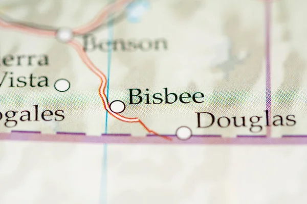 Бісбі Сша Географічній Карті — стокове фото