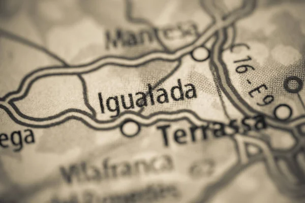 Igualada. Spain on a map