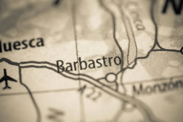 Barbastro. Spain on a map