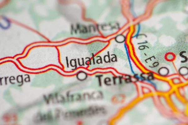 Igualada. Spain  on a geography map