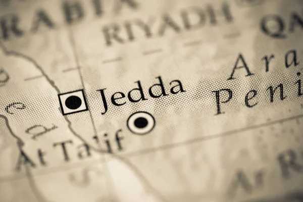 Jedda, Saudi Arabia on a geography map