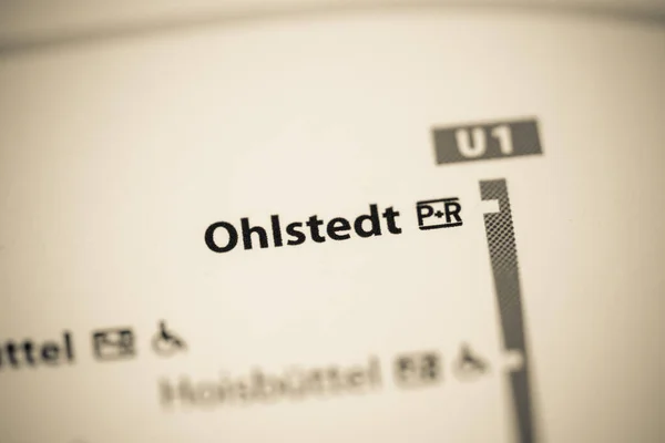 Ohlstedts Station Hamburg Metro Karta — Stockfoto