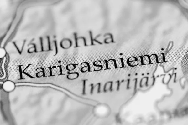 Karigasniemi Finlandia Mapa Vista Cerca — Foto de Stock
