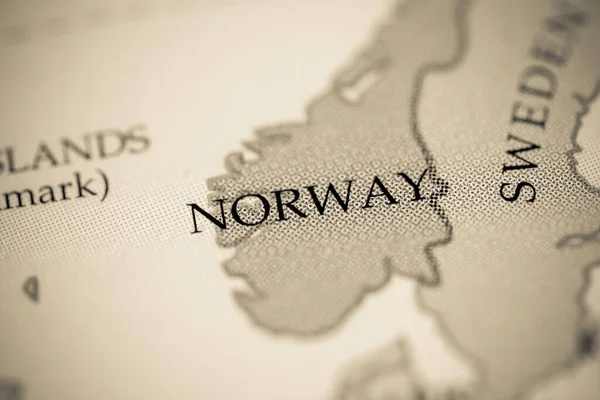 ノルウェー地図ビューを閉じる — ストック写真