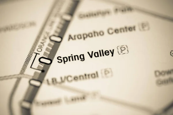 Spring Valley Stasyonu Dallas Metro Haritası — Stok fotoğraf