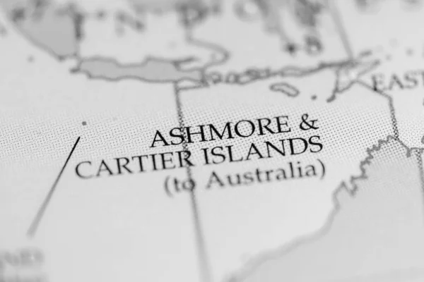 Ashmore Cartier Inseln Auf Der Geografischen Landkarte — Stockfoto