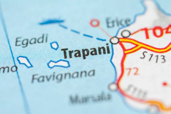 Trapani. Italy on a geography map