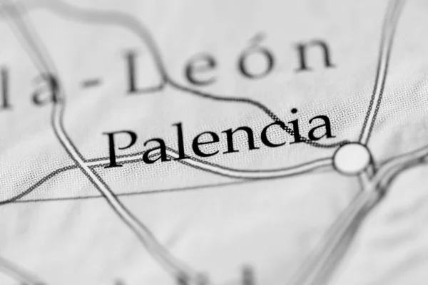 Palencia España Mapa Vista Cerca — Foto de Stock