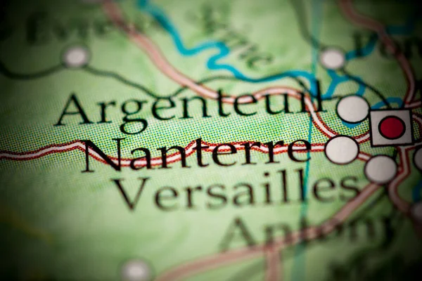 Nanterre Francia Mapa Vista Cerca — Foto de Stock