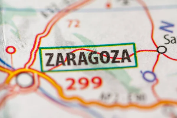 Zaragoza Espanha Sobre Mapa Geografia — Fotografia de Stock
