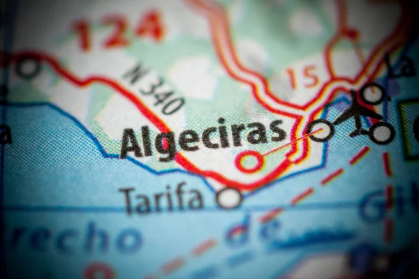 Algeciras. Spain on a map