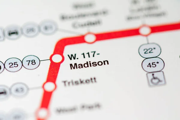 Station W117 Madison Metrokaart Van Cleveland — Stockfoto
