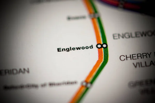 Estação Englewood Mapa Metro Denver — Fotografia de Stock
