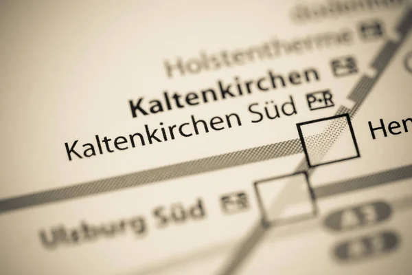 Kaltenkirchen Sud Állomás Hamburg Metrótérkép — Stock Fotó