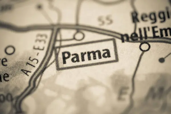 Parma Italia Mapa Vista Cerca — Foto de Stock