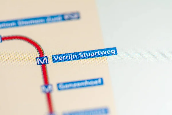 Verrijn Stuartweg车站 阿姆斯特丹地铁地图 — 图库照片