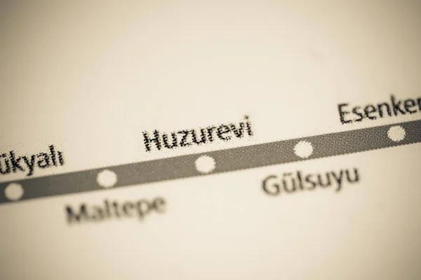 Estación Huzurevi Mapa Del Metro Estambul — Foto de Stock