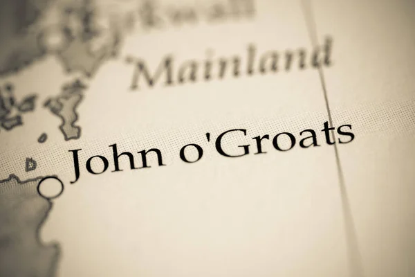 John Groats Escócia Reino Unido Mapa Close — Fotografia de Stock