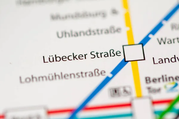 Lubecker Strasse Állomás Hamburg Metrótérkép — Stock Fotó