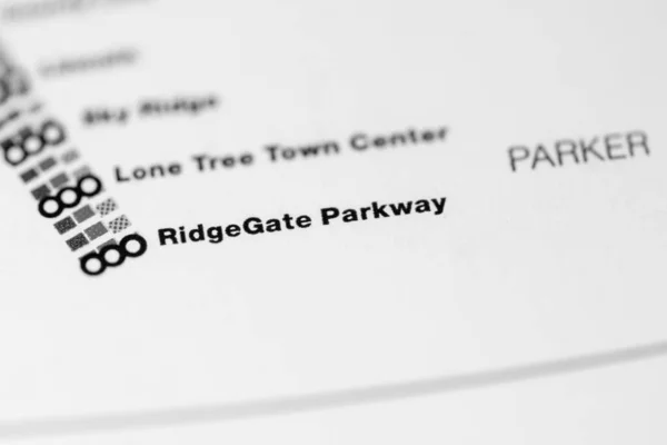 Estação Parkway Ridgegate Mapa Metro Denver — Fotografia de Stock