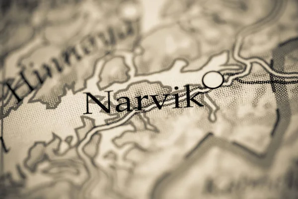 Narviku Norsko Mapě Geografie — Stock fotografie