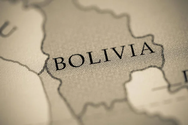 Bolivia Vista Del Mapa Cerca — Foto de Stock