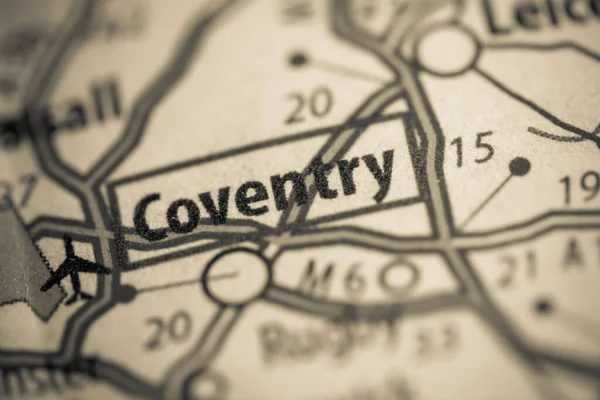 Coventry, England, UK on a geography map