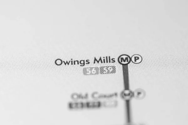 Estação Owings Mills Mapa Metro Baltimore — Fotografia de Stock