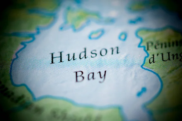 Hudson Bay Karta Visa Närbild — Stockfoto
