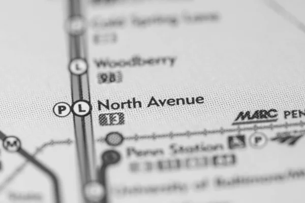 North Avenue Stasjon Baltimore Metro Kart – stockfoto
