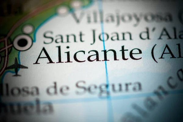 Alicante España Mapa Vista Cerca — Foto de Stock