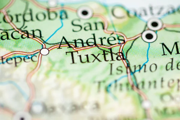 Tuxtla México Mapa Geográfico —  Fotos de Stock