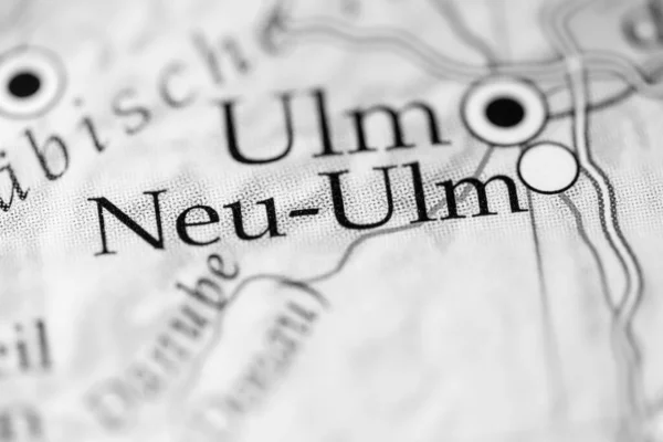Det Neu Ulm Tyskland Kartan Närbild — Stockfoto
