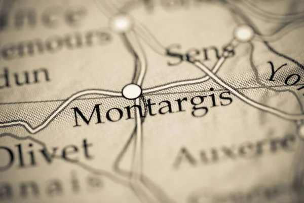 Монтаргі Мапа Франції — стокове фото