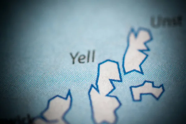 Yell Reino Unido Sobre Mapa — Fotografia de Stock