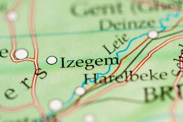 Izegem. Belgium on the geography map