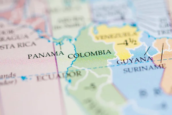 Colombia Vista Mapa Cerca — Foto de Stock