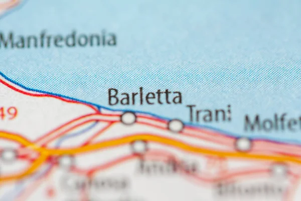 Barletta. Italy on a geography map