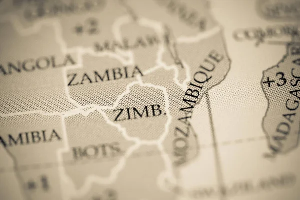 Zimbabwe Sulla Mappa Geografica — Foto Stock