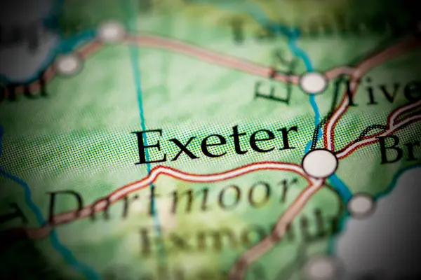 Exeter England Map Close — 스톡 사진