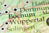 Bochum. Deutschland auf der Karte, Nahaufnahme