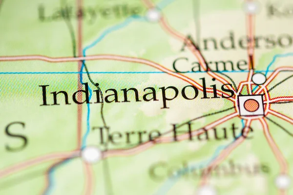 Indianapolis Indiana Usa Térképen — Stock Fotó